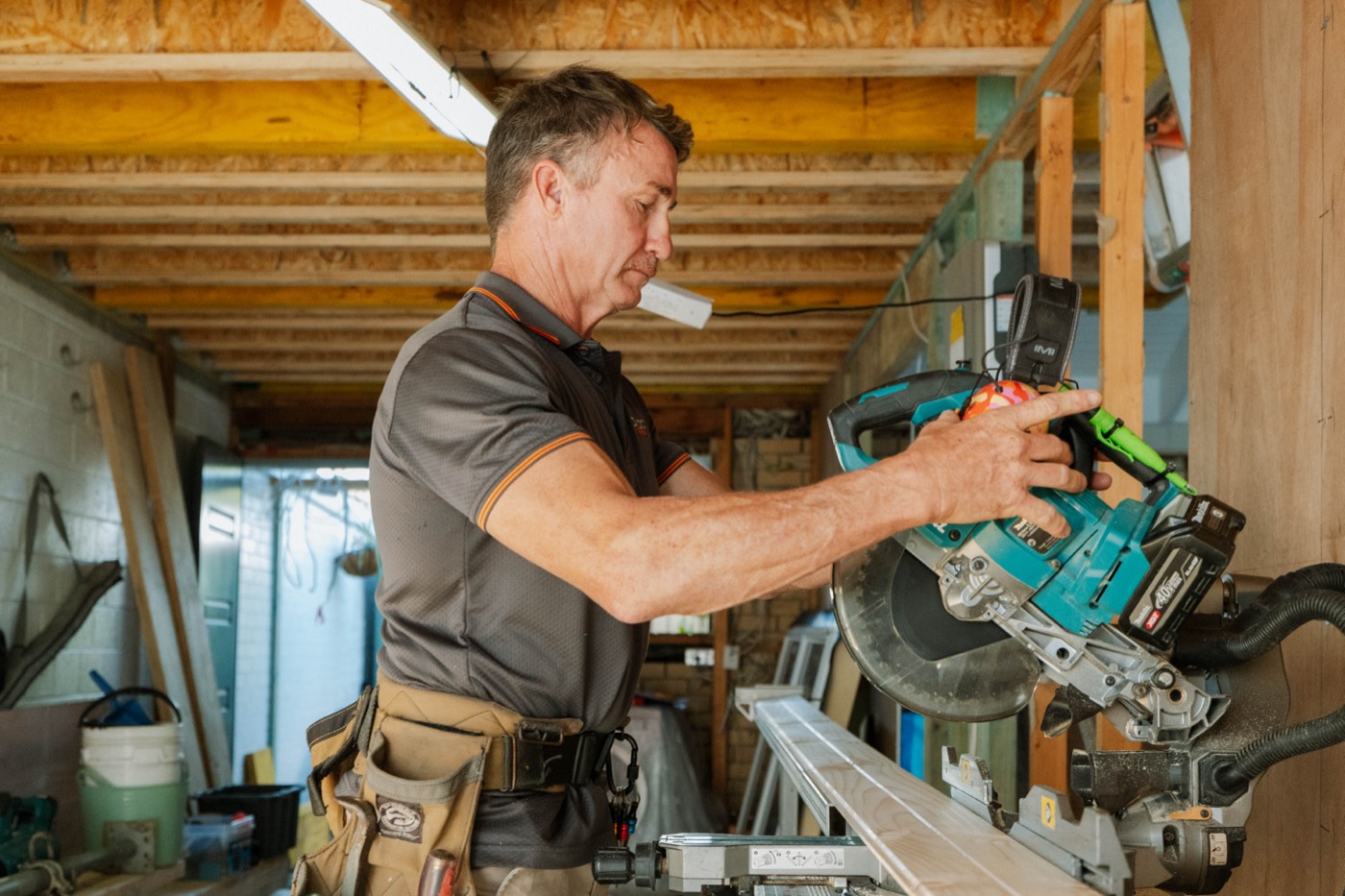 Brenden Pocock, owner and licensed builder, on site